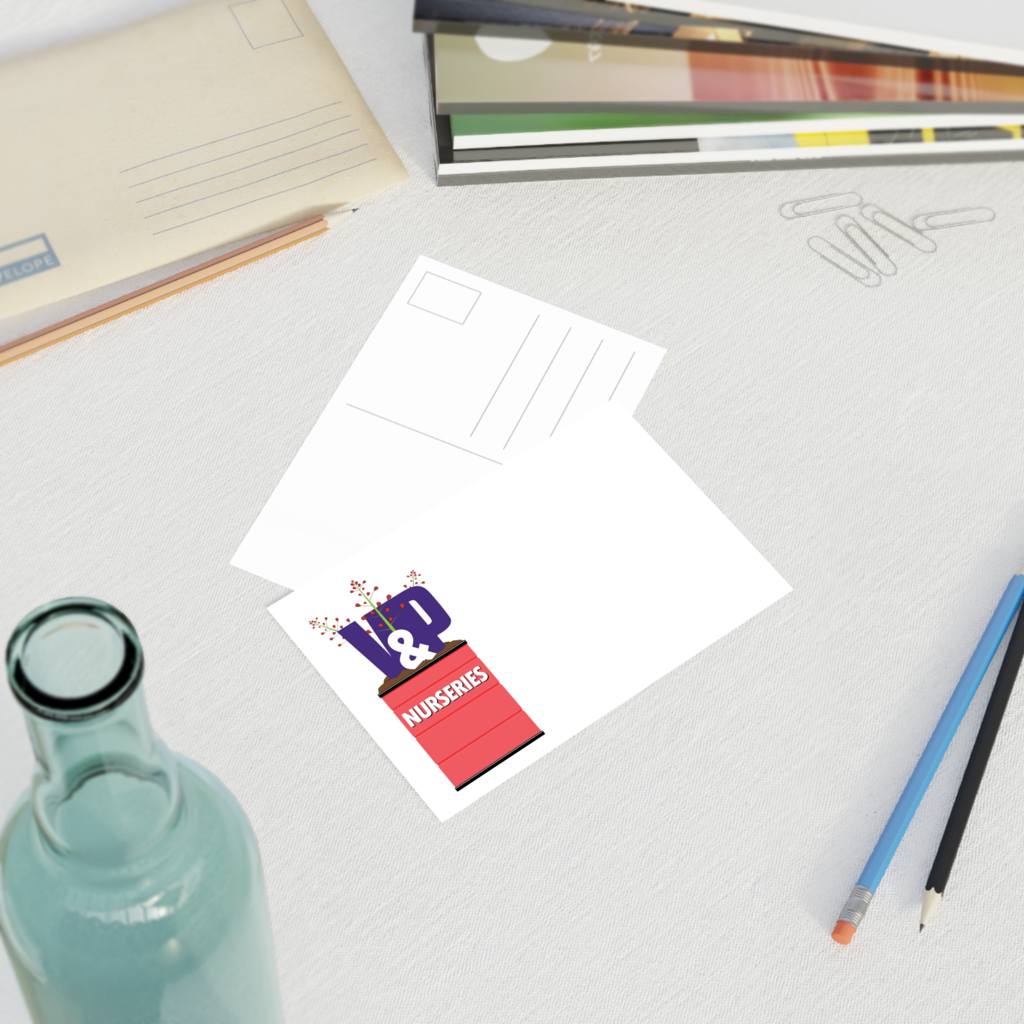 logo on a postcard