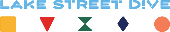 Lake Street Dive wordmark with 5 symbols