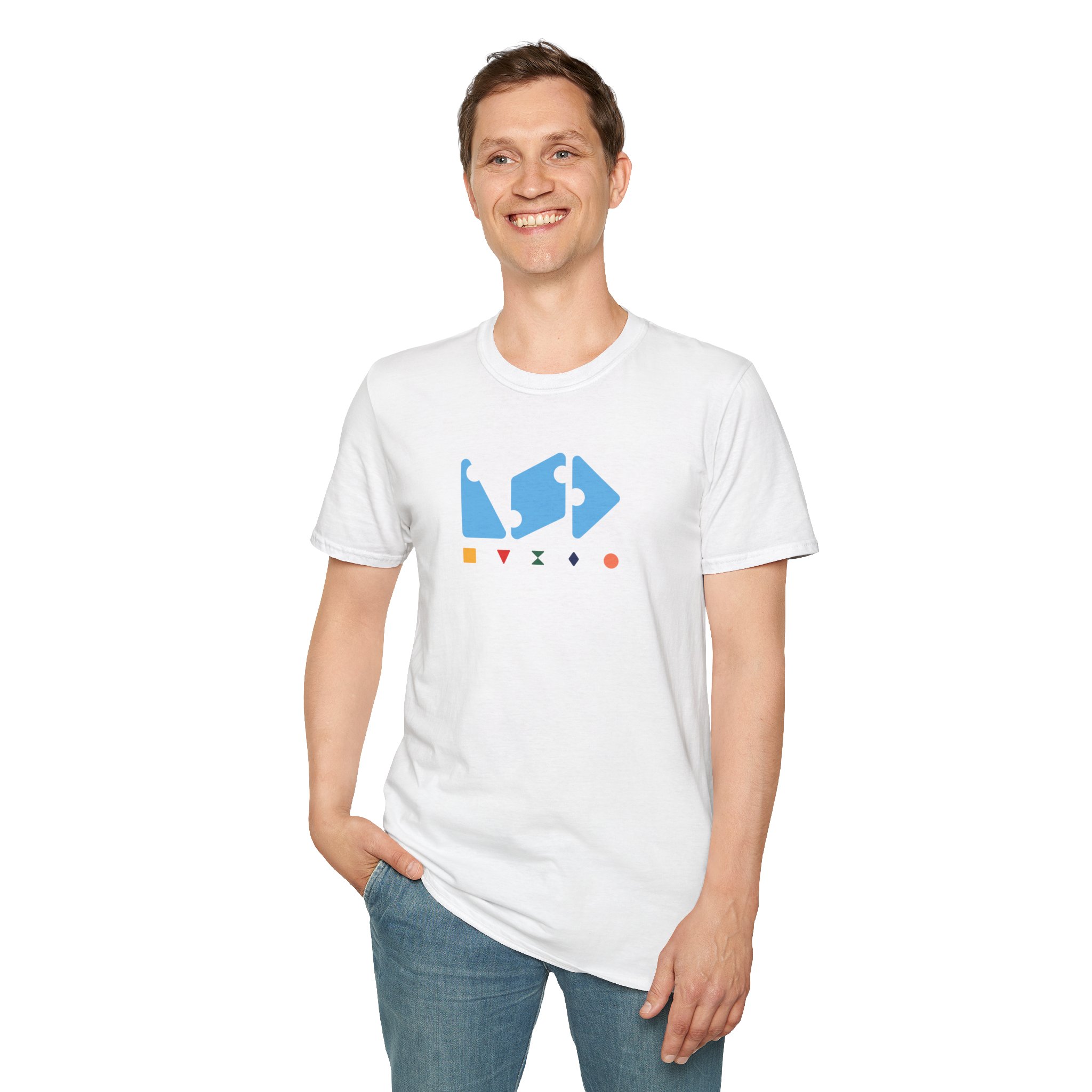 Man wearing LSD brandmark t-shirt
