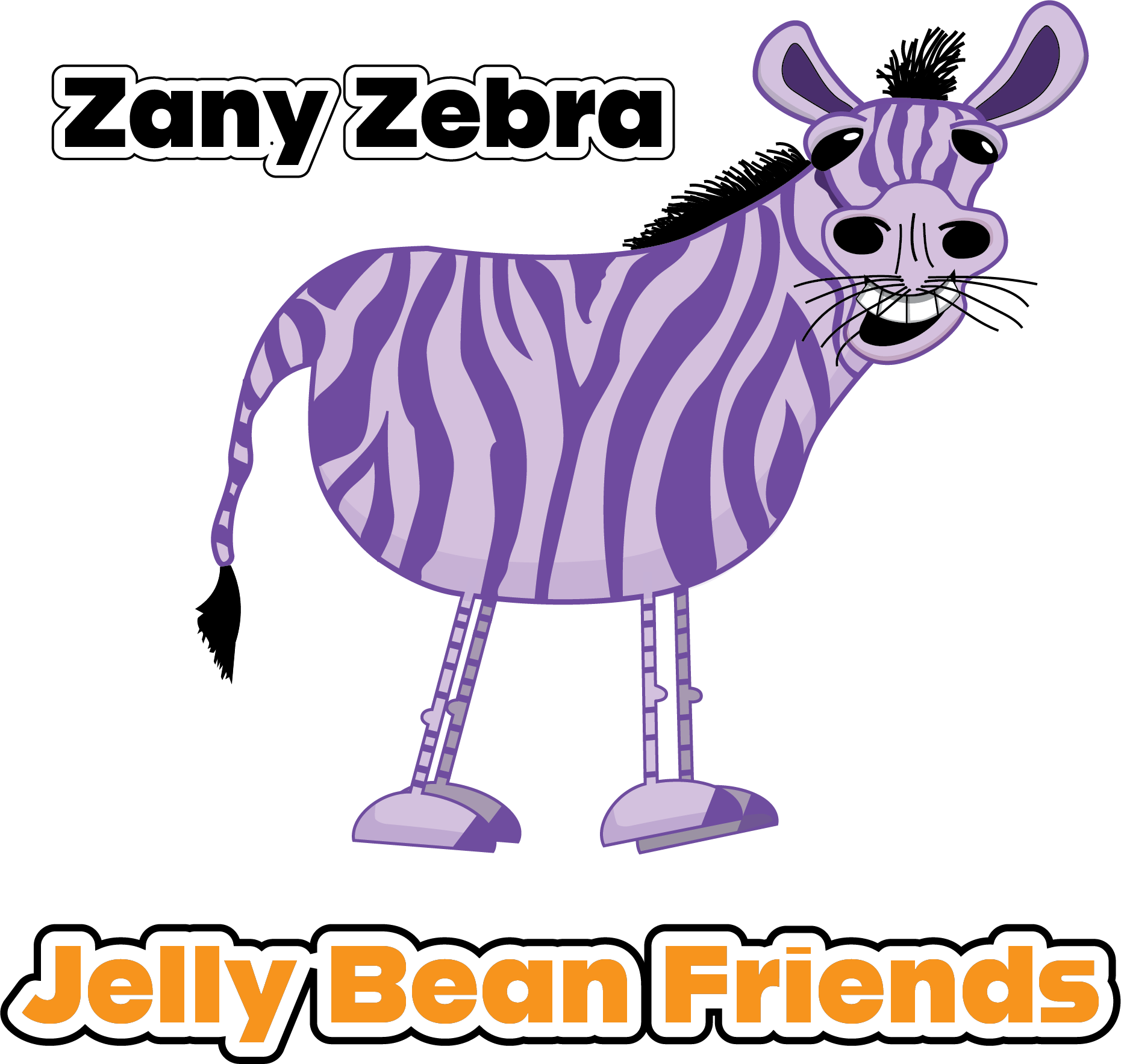 Zany Zebra dressed in purple